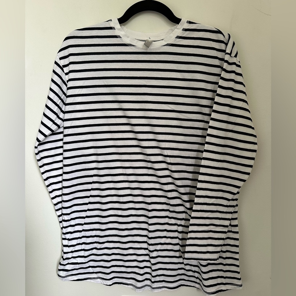 ASOS Black and White Striped Long Sleeve Tee